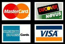 VISA, Discover, MasterCard, AMEX Accepted Logo